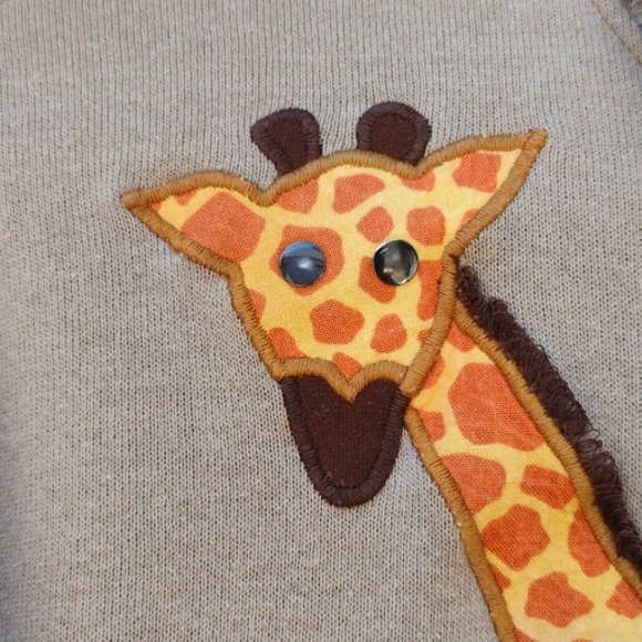 Just Ducky Giraffe Zebra Applique Sweatshirt M - Picture 3 of 8